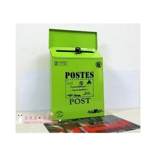 European Vintage Luxury Iron-Mail Mail Box Bucket Tin Newspaper Letter Metal Waterproof Mailbox Lockable post box