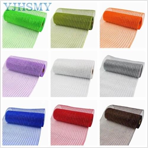 L-20715-A,10 Inch（260mm） x 18 Feet（10 Yards） Deco Poly Mesh Ribbon Christmas Halloween Holiday Decoration Ribbon