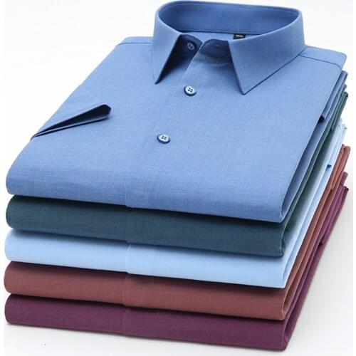 Mens short sleeve formal shirt Summer new stylish and comfortable formal mens shirt 12 color options