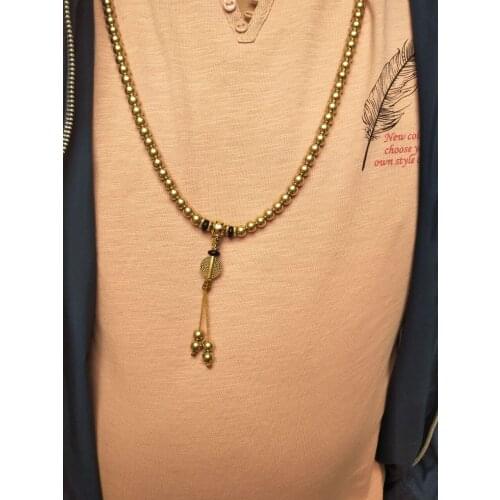 Fashion girl >Pure Brass 108 Bracelets Mens and Womens Necklaces Tibetan Buddha Beads Star Moon Eyes Bohimi Child