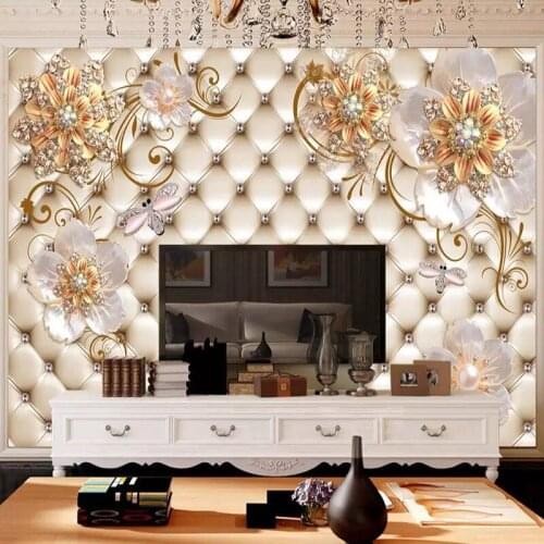 Custom Mural Wallpaper 3D Crystal Flower Living Room Theme Background Wall Painting