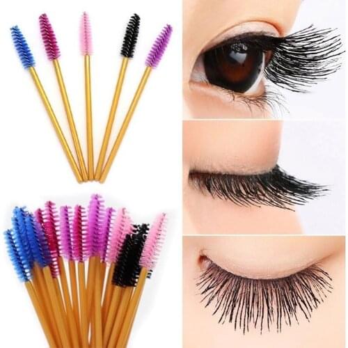 50Pcs Disposable Mascara Wands Eyelash Brushes Applicator Makeup Tool Portable