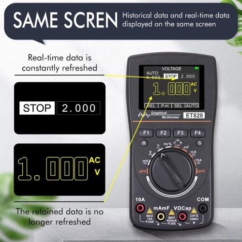 2 In 1 HD Professional 2.4inch Color Screen Digital Display Oscilloscope Multimeter DIY Electronic Test 1MHz Bandwidth