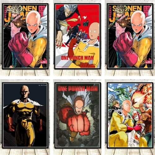 Retro Poster One Punch Man Japan Anime Anime Posters Wall Poster Canvas Painting Wall Decor Wall Art Picture Posters Home Decor