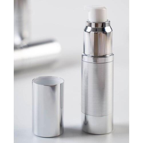 15/30/50ML UV Silver Empty Cosmetic Airless Bottle Plastic Treatment Pump Travel Refillable Bottles 100pcs/lot