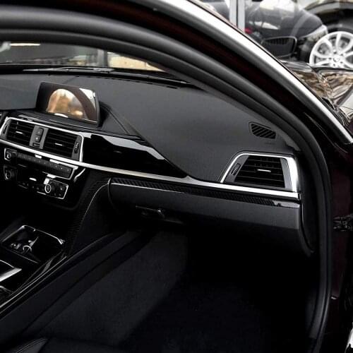 Carbon Fiber Style Plastic Central Control Panel Strip Car Stickers Accessories for BMW 3 Series 3 GT F30 F34 2013-2018