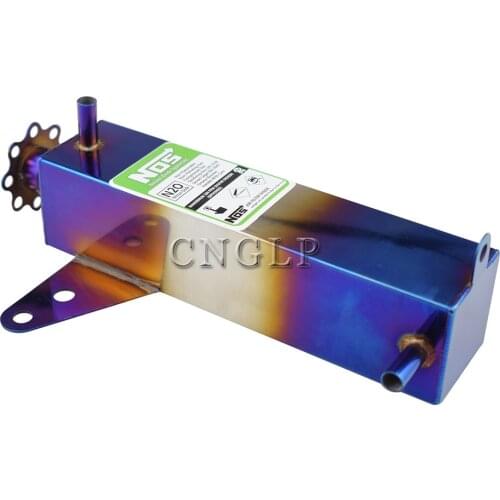 Universal Radiator Coolant Cooling Burnt Blue Aluminum Catch Tank Overflow Reservoir 500ML Square