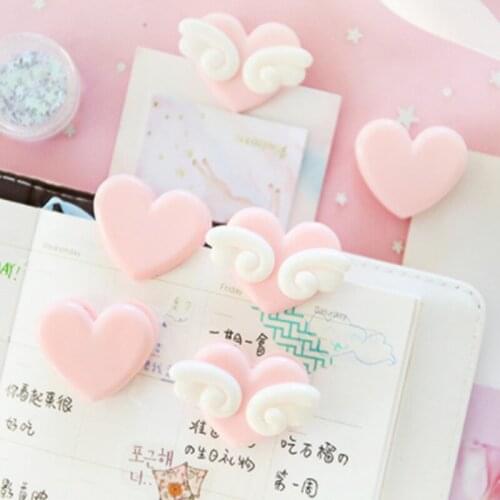 5 pieces/lot Japanese Style Love Clip Pink Girl Small Clips Decoration Photo Student Stationery Paper Folder Clip