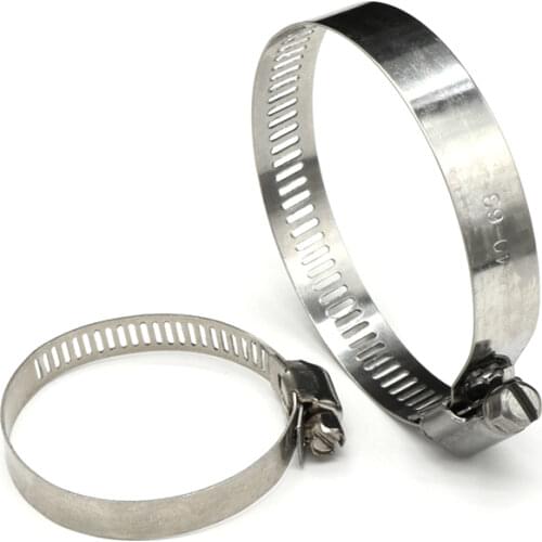 8mm ~ 120mm Stainless Steel Drive Hose Clamp Adjustable Tri Gear Worm Fuel Tube Line Water Pipe Fastener Fixed Clip Spring Hoops