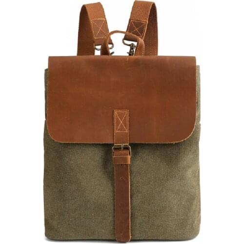 M368 European and American 5 Colors Canvas Backpack Women 2019 New Arrive Retro Crazy Horse Leather Backpack Computer Backpack