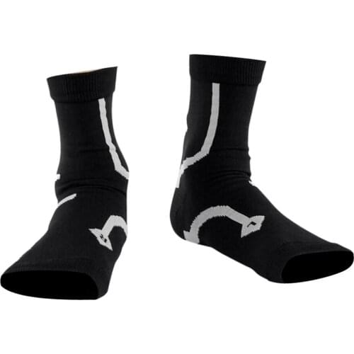 1 Pair Women Men Foot Compression Sleeve Sock Ankle Support Brace Wrap Guard for Running Jogging Basketball Sports
