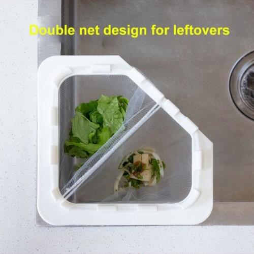 1 Pcs Sink Triangle Filter Drain Fruits And Vegetables Drain Basket Sponge Rack Storage Kitchen Tools Sink Filter Shelf