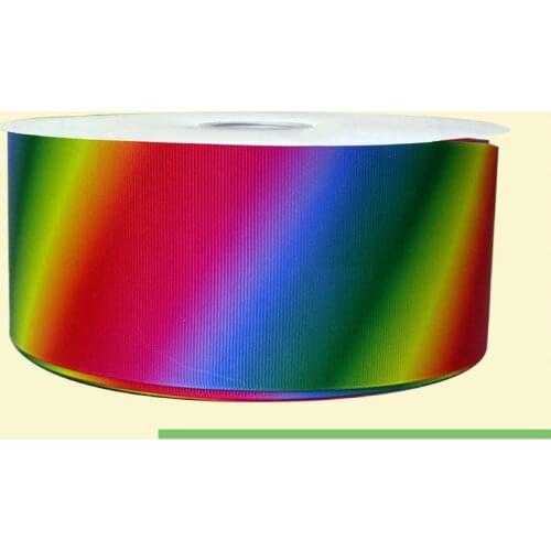 3" inch 75 mm 7.5 cm colorful rainbow stripes grosgrain ribbon for gift packing