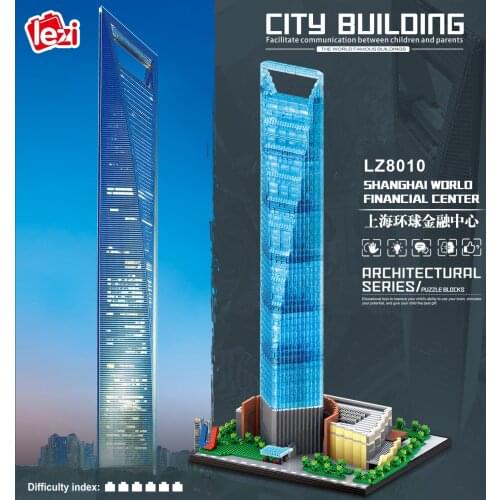 4173pcs+ Shanghai World Financial Center Mini Building Blocks Famous Architecture SWFC Model Micro Bricks Kid Toys Gift
