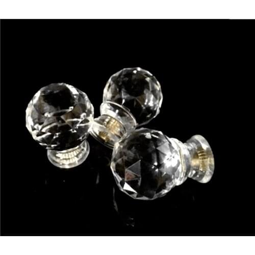 20PCS D26MM Clear Crystal Glass Diamond Door Pull Handle Transparent Acrylic Knobs Kitchen Cabinet Drawer knobs Home Decorating