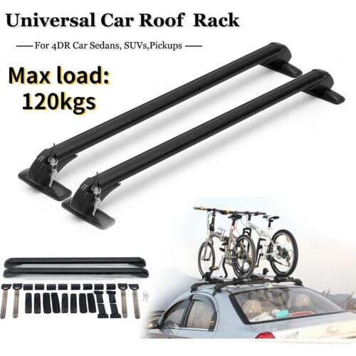 2pcs 100cm Car Roof Racks Cross Bars Luggage Carrier Anti-theft Lockable Roof Racks with Rubber Gasket For 4DR Car Sedans SUV