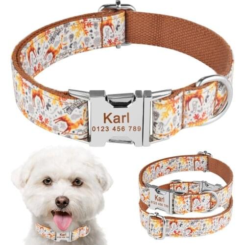 Free Engraved Name Personalized Dog Collar Nylon Small Medium Large Dogs Puppy