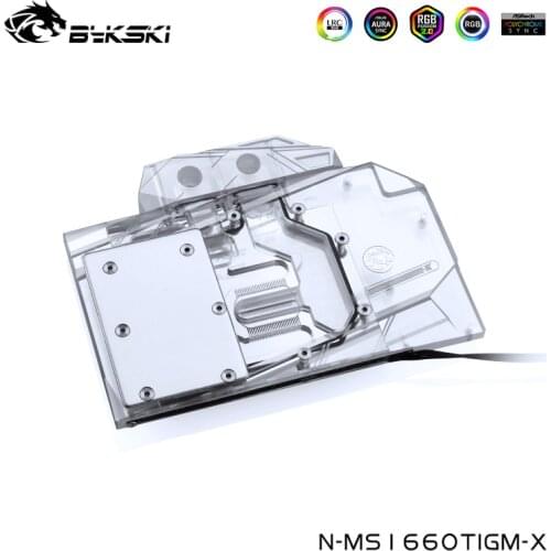 Bykski Water Cooling Block Fit MSI GTX 1660TI Gaming X ,Graphics Card Cooler,Support Mainboard Control,N-MS1660VENTUS-X