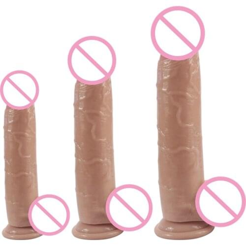 Big Size Pink Glans Realistic Penis Safe Silicone Soft Dildo Fidget Sex Toys Shop For Women Female Adults 18 Masturbators