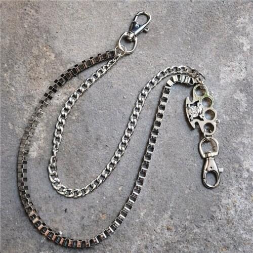 Fashion Men Jewelry Jean Wallet Chain 3 Layer Waist Punk Hook Silver Trousers Pant Belt Chain Jewelry Keychain Pant Chain DR207