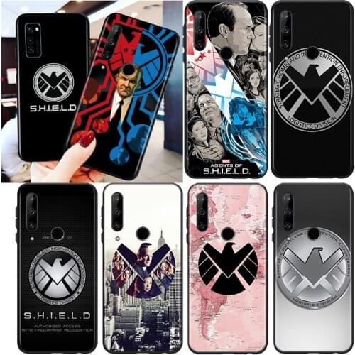 Marvel SHIELD For Honor 8S 8C 8X MAX 8A 8 7S 7A 7C Play 3E Prime Pro 2020 2019 Silicone Black Phone Case