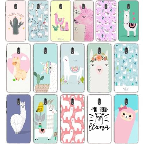 02 Cute Llama Alpaca Animals Cartoon Silicone TPU Protective Cover Phone Case On Case For Nokia 2 2.3 3 3.1 5 5.1 Case Soft