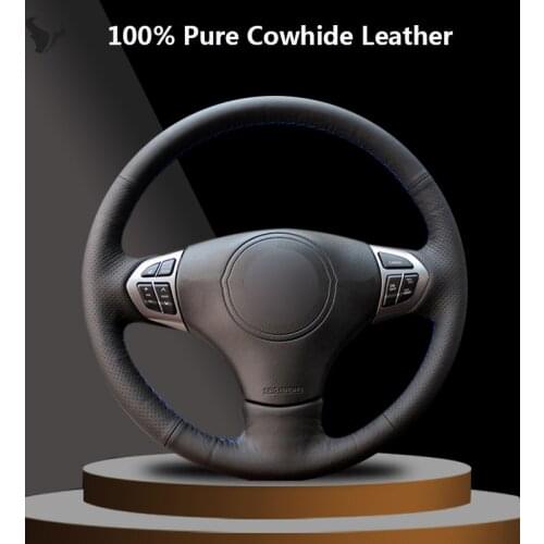 Black Genuine Leather Car Steering Wheel Cover for Suzuki Grand Vitara 2007 2008 2009 2010 2011 2012 2013