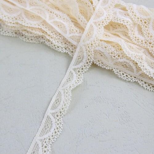 Elastic Stretch Lace Trim 10 Yards/lot 14mm Width Versailles Yellow DIY Headband Sewing/garment Elastic Lace