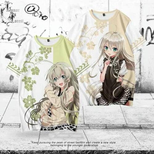 Haiyoru!Nyaruani 3D Printing T-shirt Summer Fashion Round Neck Short Sleeve Popular Japanese Anime Streetwear Plus Size
