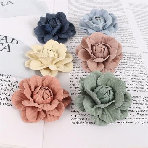 10Pcs Artificial Eco-friendly Flower Microfiber Flowers Head Home Decor Wedding Garland Decorations DIY Hair Corsage Accessories
