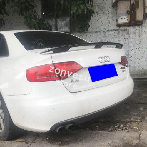 Use For Audi A4 2009--2012 Year Spoiler ABS Plastic Carbon Fiber Look Rear Trunk Wing Car Body Kit Accessories