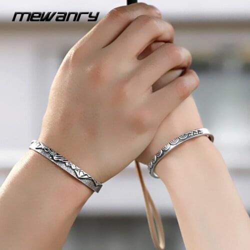 Mewanry 925 Sterling Silver Couples Bracelet New Trend Elegant Vintage Creative Eachother Party Jewelry Birthday Gifts for Women