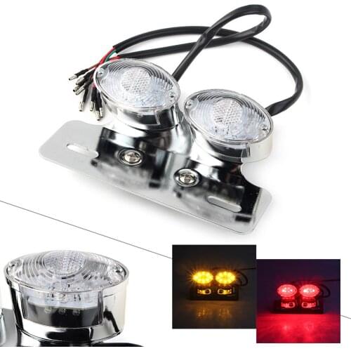 Multi Functional Cat Eye Tail Light w/ Bracke For Harley For Honda For Kawasaki For BMW For Yamaha For Suzuki For Ducati