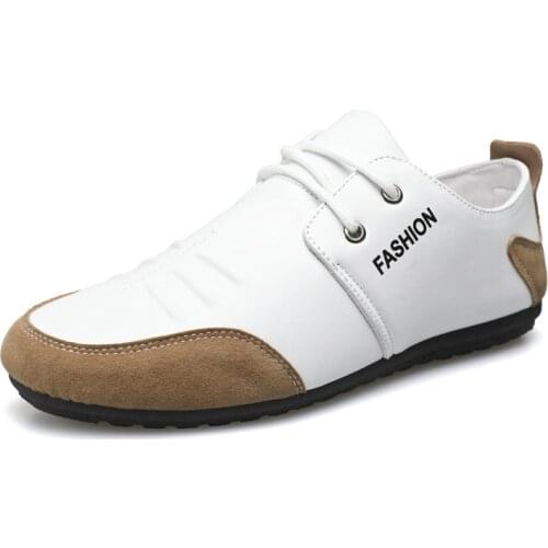 2021 Summer New Mens Leather Casual Shoes Flexible Shallow Slip-on High-quality PU Mixed Colors Shoes Breathable Anti-Odor