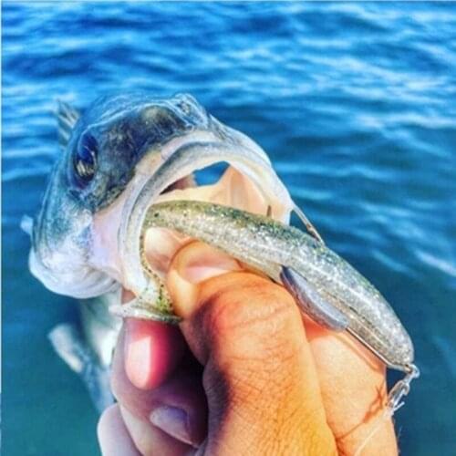 Fishing Soft Bait 7CM 2G T Tail Fish Fishing Lures Color Shiny Fishing Spinner Bait Artificial Baits