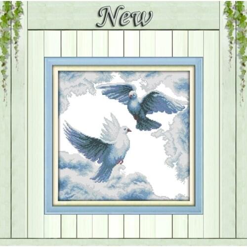The peaceful white dove,Pattern print on canvas DMC 11CT 14CT Cross Stitch kit,needlework Set,embroidery,animal Style Home Decor