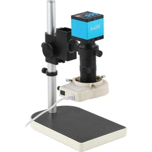 1080P 20MP HDMI USB Industrial Video Microscope Camera Set 100X C-mount Lens +8" LCD Monitor + 56 LED Ring Light For PCB Repair