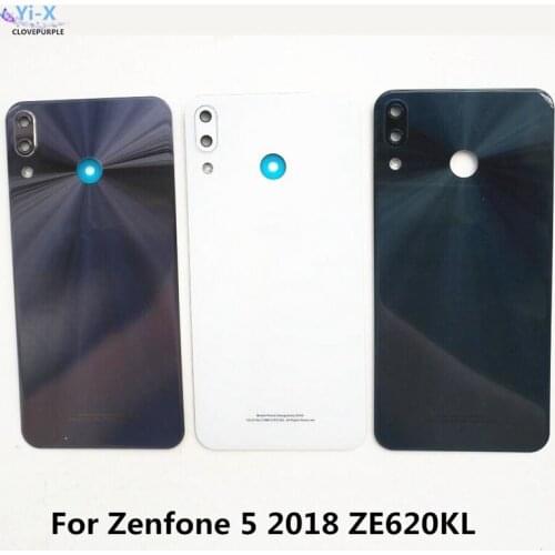 New Back Battery Cover For Asus Zenfone 5 2018 ZE620KL Glass Battery Door Back Housing with Camera lens