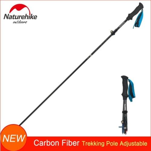 Naturehike Ultralight Adjustable Trekking Pole Carbon Fiber Camping Walking Hiking Stick Cane Extendable Folding Pole NH18D010-Z