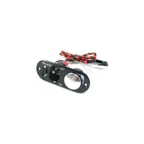 Miracle Single Power Switch With Fuel Dot with Futaba / JR Plug for RC Model Airplane Black Color Free Shipping