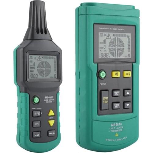Mastech MS6818 Portable Professional Cable Locator Sockets Lines Tracker Metal Pipelines Detector Tester AC DC Voltage 12-400V