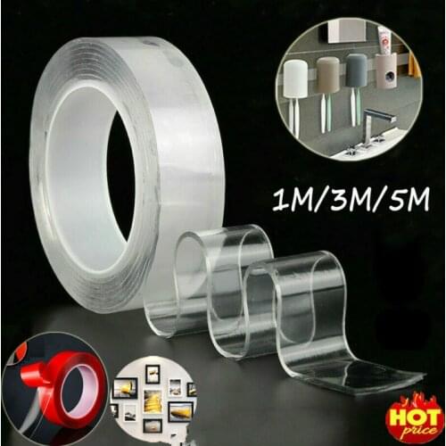 Transparent Double Sided Tape Multipurpose Adhesive Tapes Traceless Invisible 5 Meters
