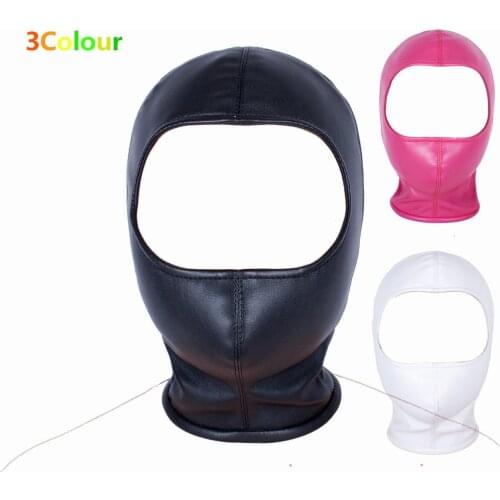 Zipper Adjustable Leather Fetish Hood Mask for Men Women Couples Flirting Erotic Costumes Slave Cosplay Bdsm Bondage Sex Toys