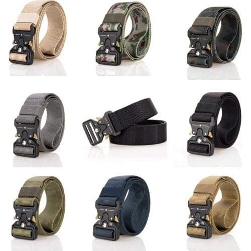 QArmy Tactical Belt Training Ceintures Military Waist Strap120CM Automatic Buckle Cummerbunds Outdoor Sports Nylon Men Waistband