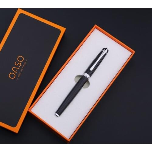 OASO A17 Popular High Quality Silvery Clip Fountain Pen Luxury Business Gift Pens for Writing 0.5mm Metal Ink Pens for Student