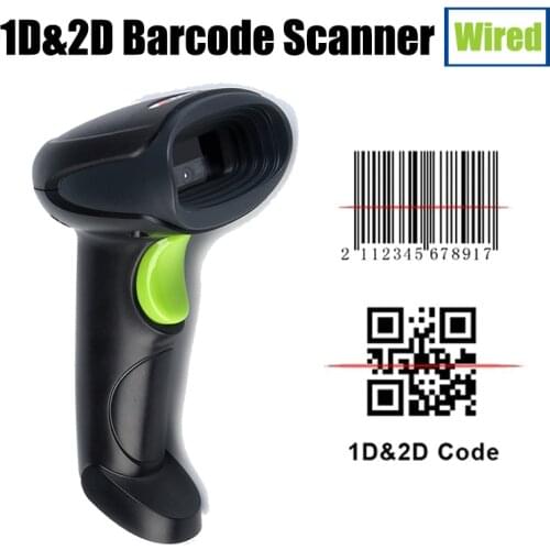 Free Shipping Handheld Wired Barcode Scanner 1D/2D QR Bar Code Reader PDF417 for IOS Android IPAD