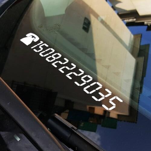 NO.S372 GalonDeco Custom Reflective Sticker Temporary Parking Contact Phone Number Customization Car Front windshield