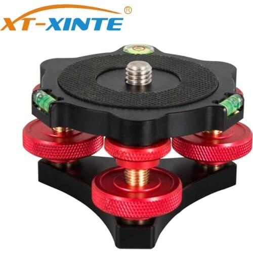 LP-64 Camera Tripod Head Leveling Base Aluminum Alloy Triple-wheel Precision Leveler Bubble Level 3/8" Screw