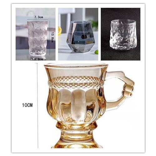 1PC Heat Resistant Thick Glass Cup Luxurious European Style Teacup Coffee Cup