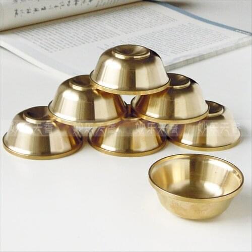 Thickened Religious Tribute Bowl,Buddhism brass cup,Smooth surface, good touch,Seven bowls